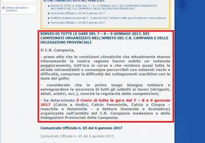 comunicato ufficiale